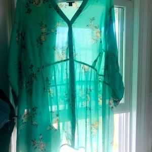 Torrid swim cover up mint green size 2